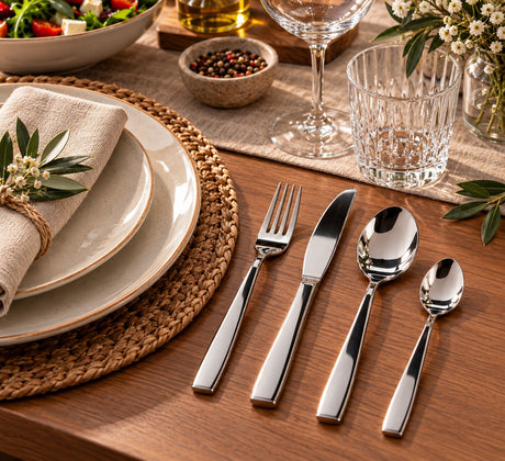 Ad Trend Set 24 Cubiertos Pacho en Acero Color Plata – Servicio de Cubiertos Elegante para 6 Personas para la Mesa y la Casa