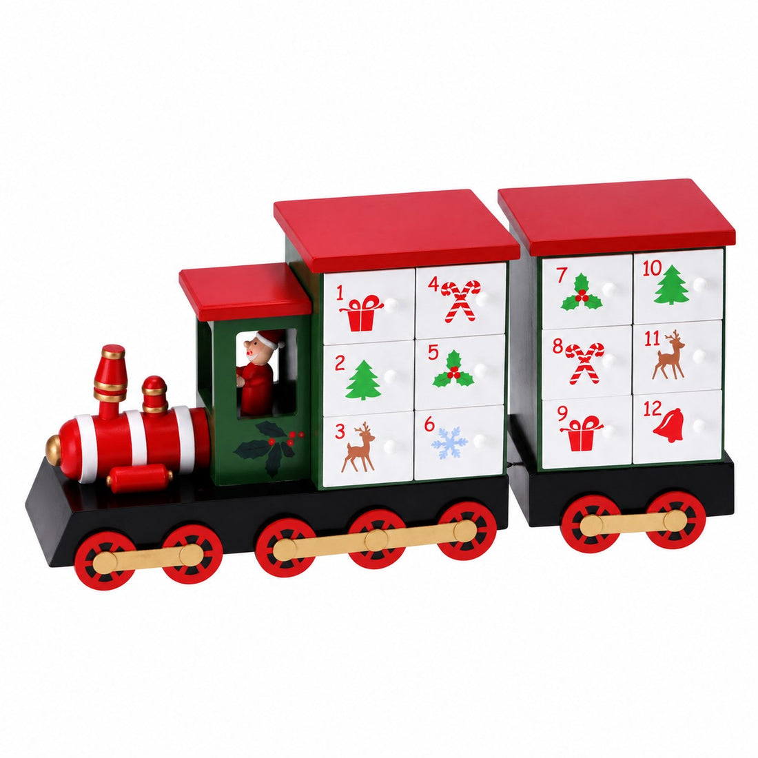 Calendario del Adviento Ad Trend Forma de Locomotora Navideña 40x11xH19 cm – Decoración Navideña