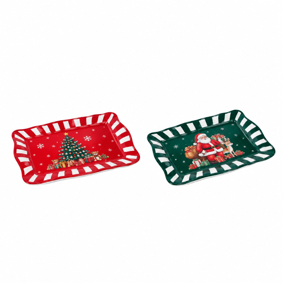 Ad Trend Vassoio Rettangolare Natalizio in Melamina Assortito 30x21xH2 cm 1 Pz – Accessorio Tavola di Natale