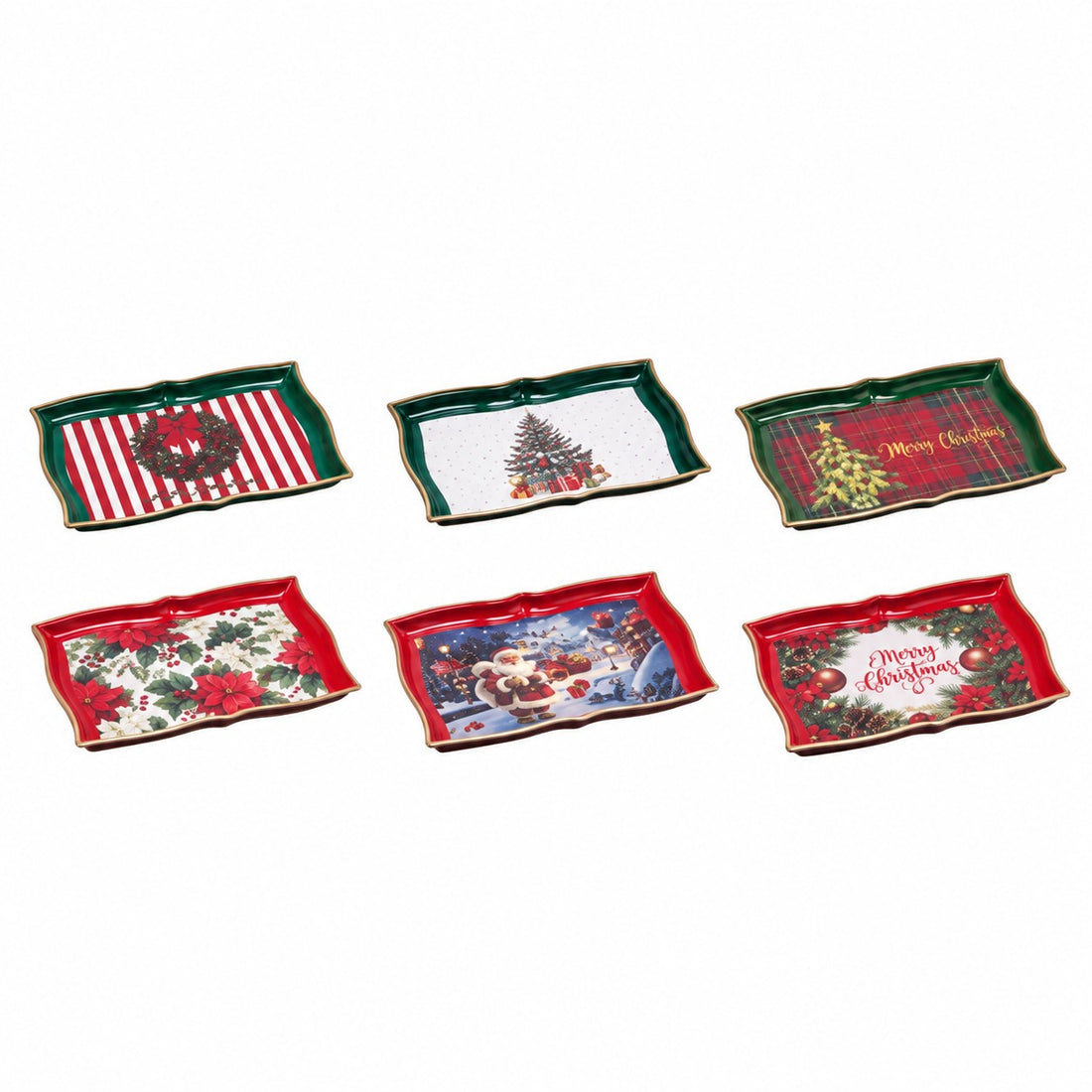 Ad Trend Vassoio Rettangolare Natalizio in Plastica Assortito 35x23 cm 1 Pz – Accessorio Tavola di Natale