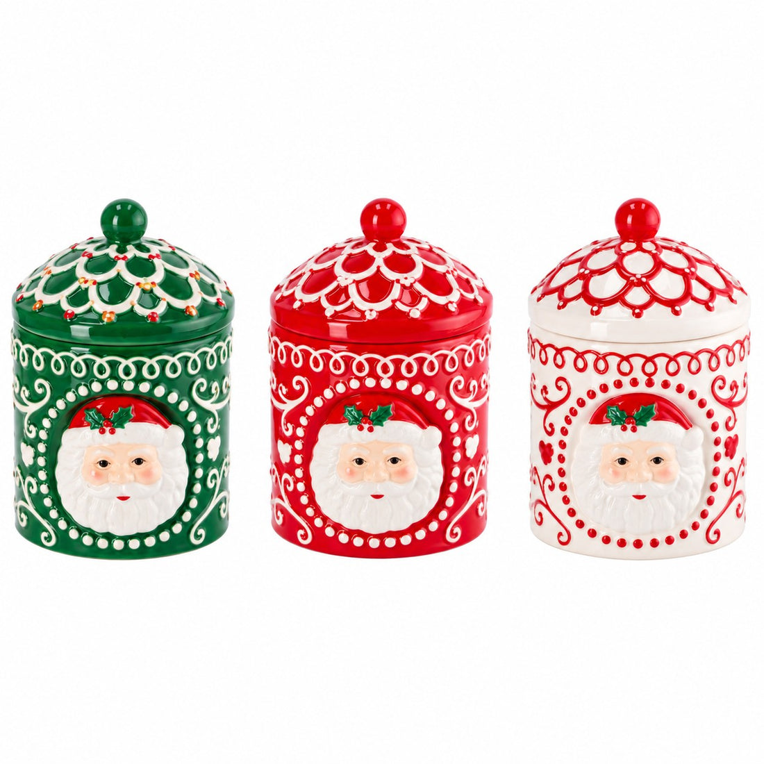 Ad Trend Bote Navideño en Cerámica Surtido Ø12 cm 1 Ud – Contenedor Decorativo de Navidad