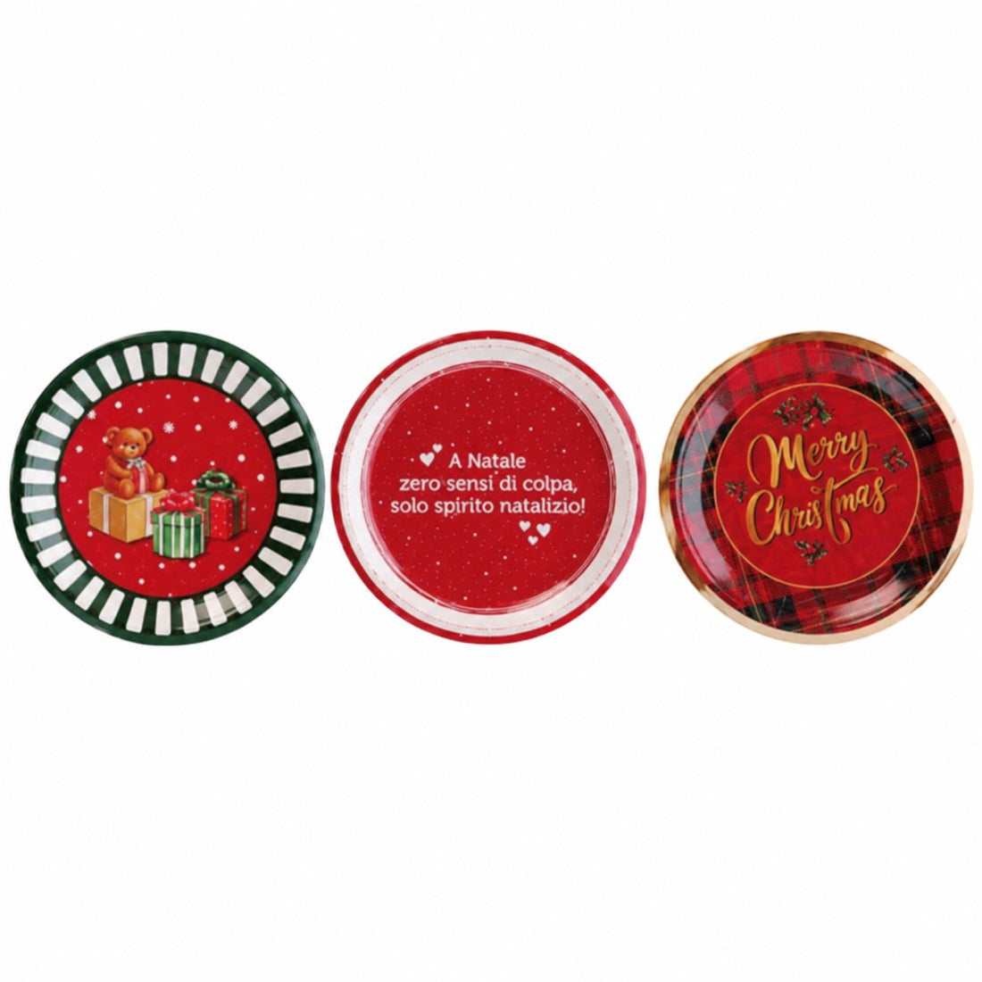 Ad Trend Platos Navideños de Papel Surtidos Ø18 cm 1 Paquete – Accesorios de Mesa Desechables de Navidad
