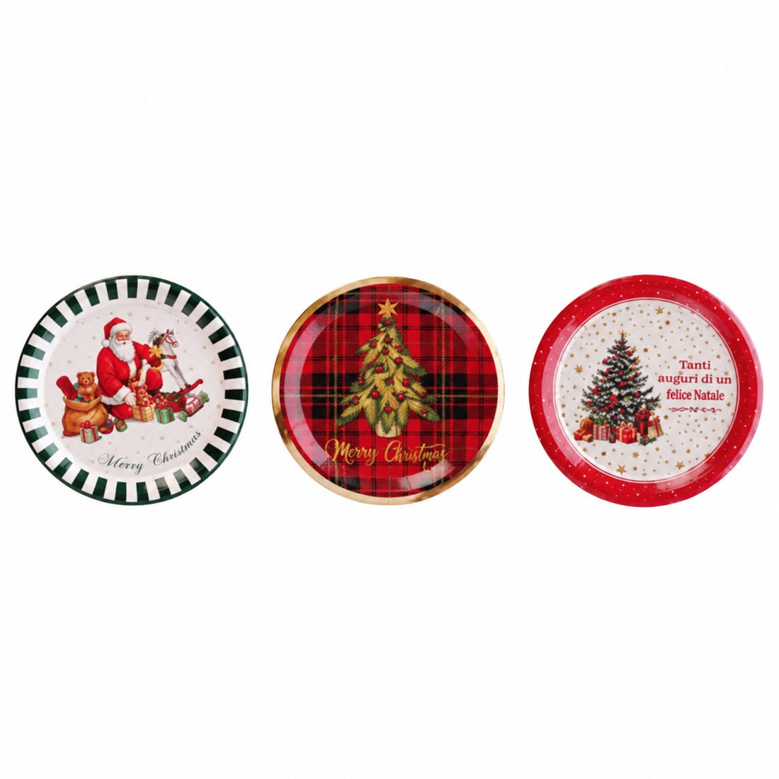 Ad Trend Platos Navideños de Papel Surtidos Ø23 cm 1 Paquete – Accesorios de Mesa Desechables de Navidad
