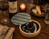 L'Arcolaio Wood Set Vino 4 Pezzi in Scatola Tonda in Legno 16x3 cm Idea Regalo Enoteca