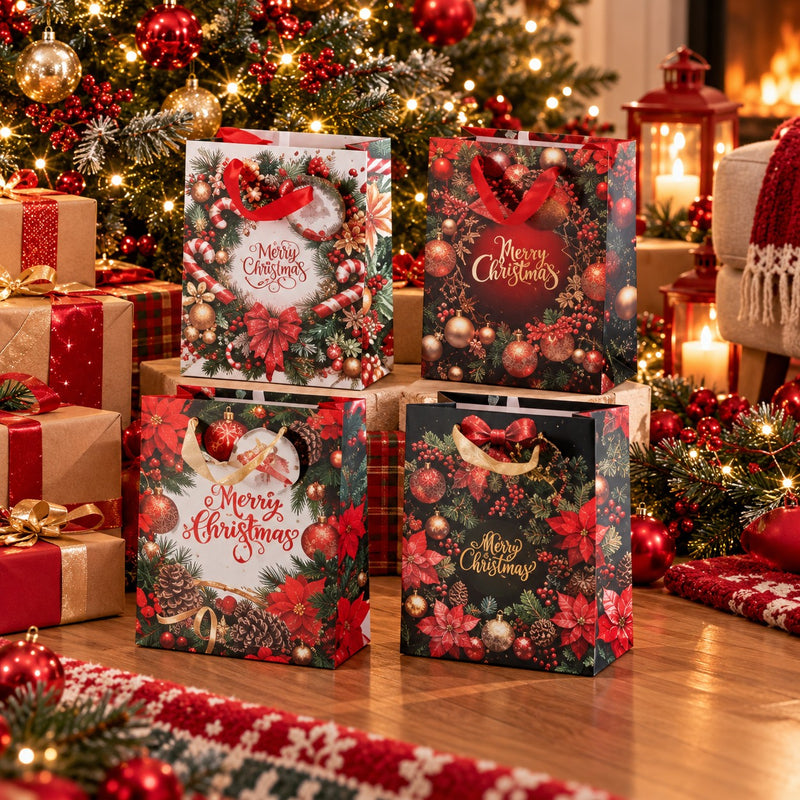 Ad Trend Bolsa para Regalos Navideña en Papel Surtida 18x10xH23 cm 1 Ud – Bolsita para Empaques de Regalos Navideños