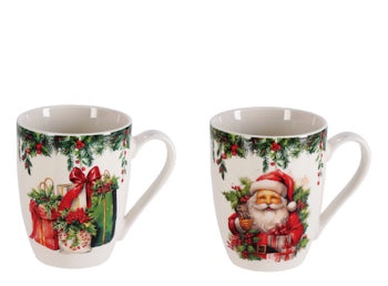 Ad Trend Taza Mug Navideña Surtida Ø8xH10 cm 1 Ud – Taza Decorativa para Desayuno Navideño