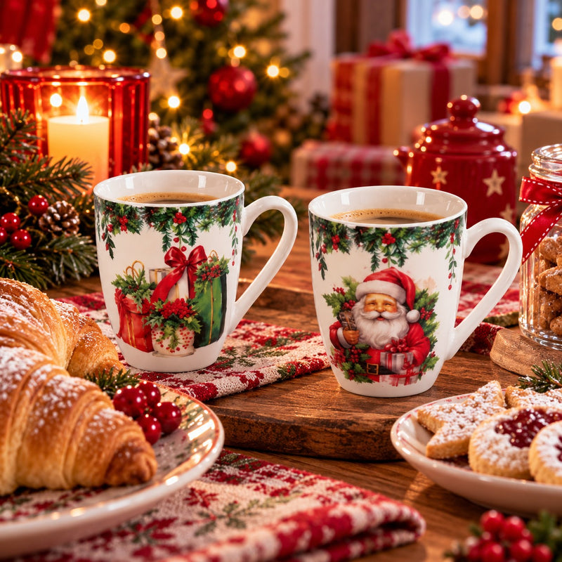 Ad Trend Taza Mug Navideña Surtida Ø8xH10 cm 1 Ud – Taza Decorativa para Desayuno Navideño