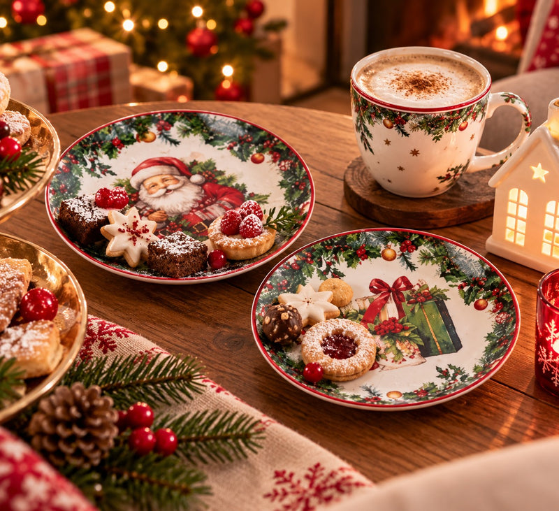 Plato Llano Navideño Ad Trend con Decoración Surtida Ø27 cm 1 Ud – Accesorio para la Mesa de Navidad