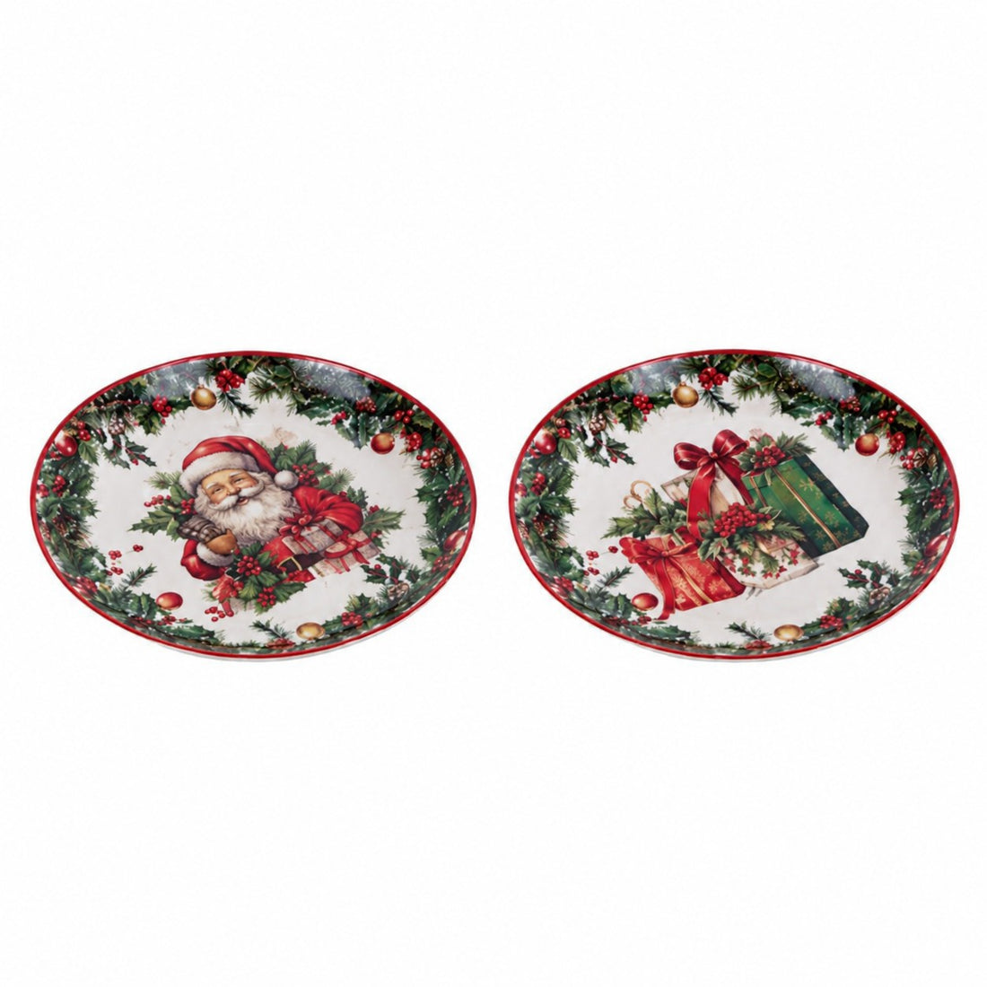 Plato Llano Navideño Ad Trend con Decoración Surtida Ø27 cm 1 Ud – Accesorio para la Mesa de Navidad
