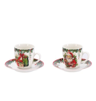 Ad Trend Servicio de Café Navideño para 6 Personas Ø6xH6 cm – Conjunto de Vasos de Café para la Mesa de Navidad