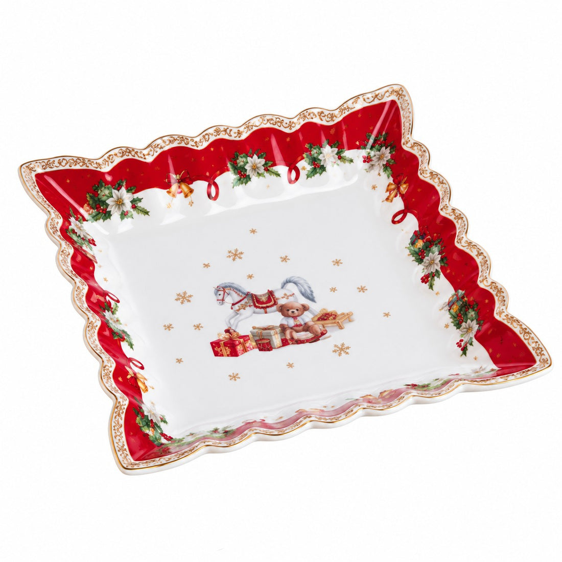 Ad Trend Plato Cuadrado Navideño 23x23 cm – Accesorio para la Mesa de Navidad