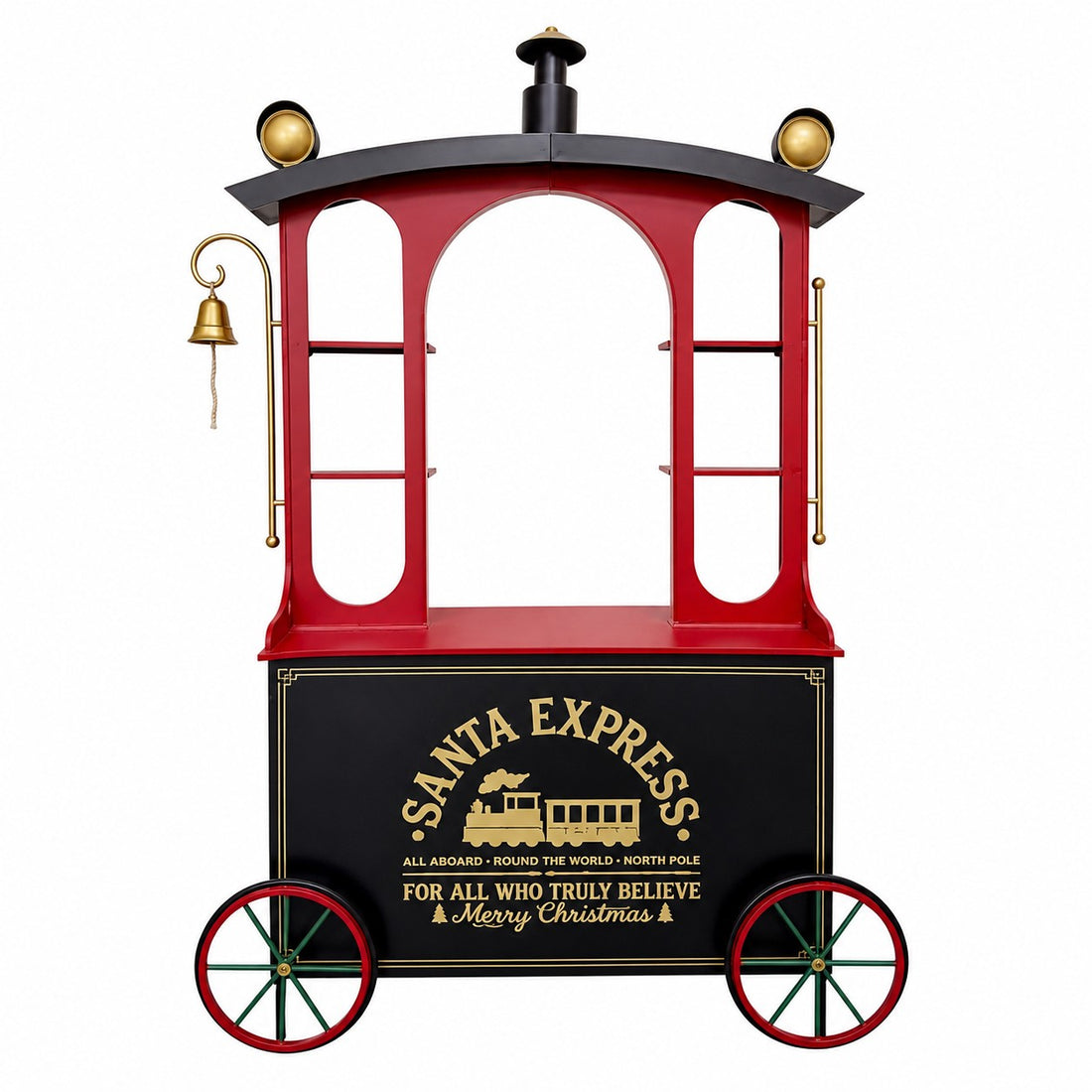 Ad Trend Mobile Treno Natalizio in Ferro 156x45x250 cm Rosso Nero