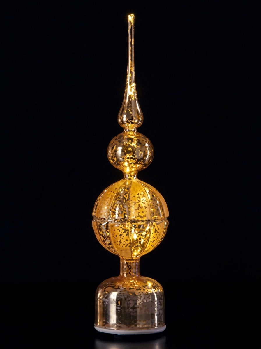 Punta de Árbol de Navidad Rotatoria con LED Ad Trend Oro Ø9xH40 cm – Decoración Luminosa para Árbol de Navidad
