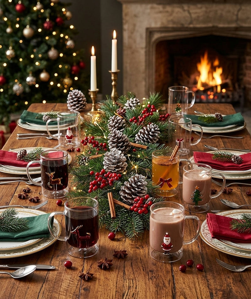 Taza Mug Navideña Ad Trend en Cristal con Figura 3D Surtida 450 ml 1 Ud – Taza Decorativa para el Desayuno Navideño