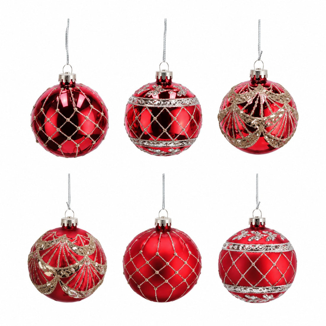 Ad Trend Bola de Navidad en Vidrio Rojo Surtida Ø8 cm 1 Ud – Adorno Decorativo para Árbol de Navidad