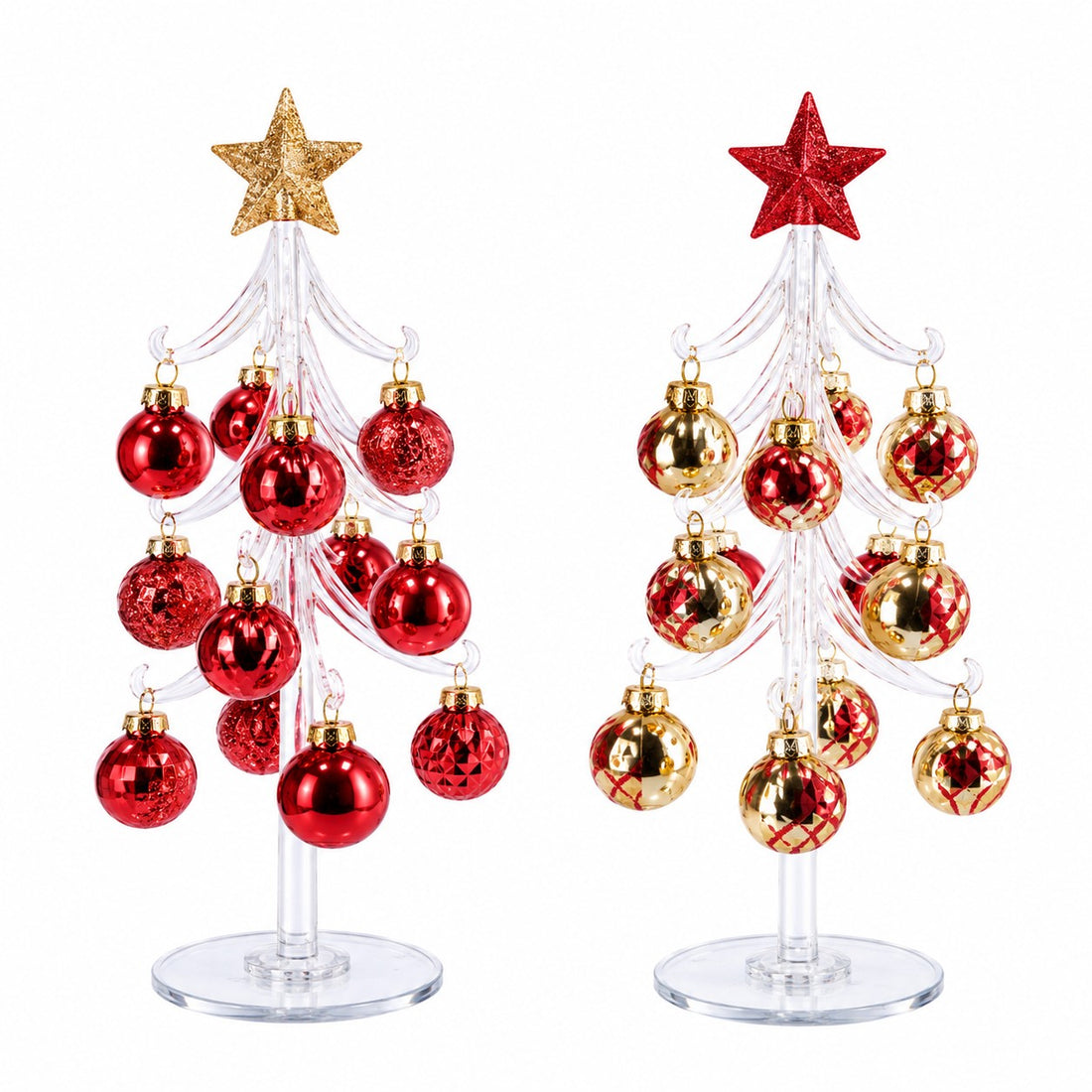 Ad Trend Arbolito Navideño Decorativo con Bolas de Cristal Surtido Ø10xH26 cm 1 Ud – Decoración Navideña para la Casa
