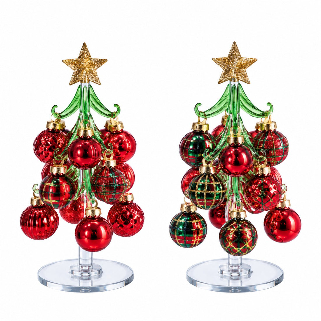 Ad Trend Alberillo Navideño Decorativo con Bolas de Vidrio Surtidas Ø9xH20 cm 1 Ud – Decoración Navideña para el Hogar