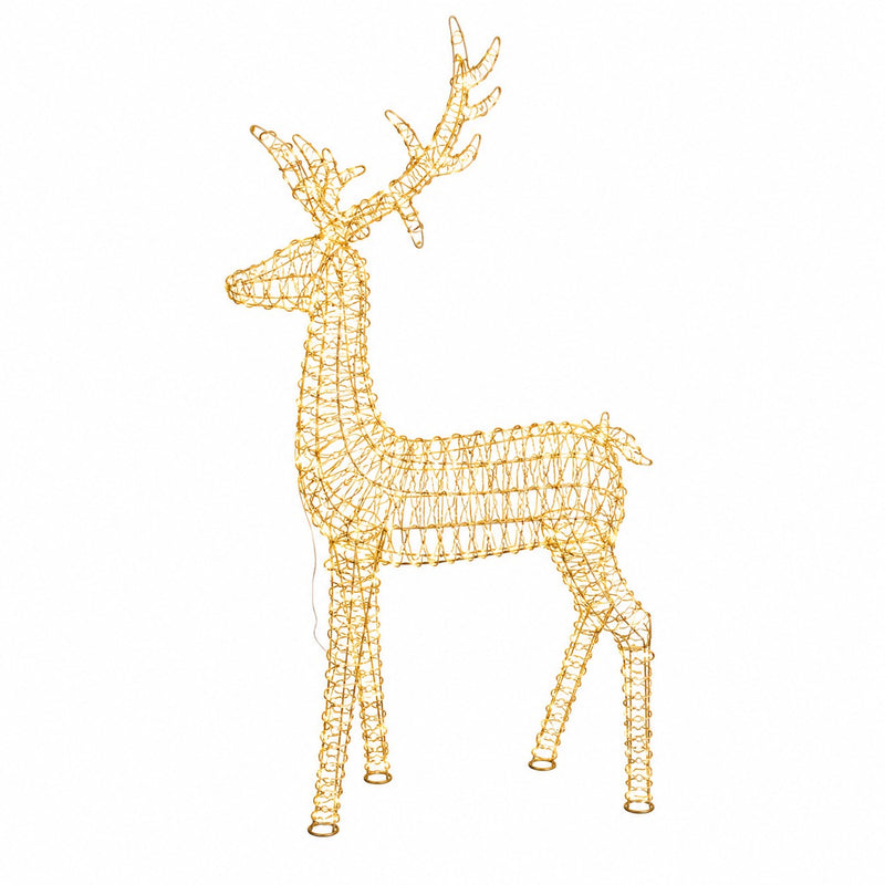 Ad Trend Renna Navideña Luminosa Oro con 2400 LED Luz Cálida IP44 110x340xH200 cm – Decoración Navideña para Interior y Exterior