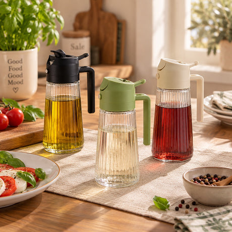 Ad Trend Aceitera en Vidrio y Plástico 400 ml Ø7,5xH19 cm – 1 Pieza Surtida