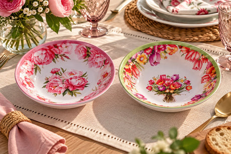 Ad Trend Piatto Fondo Leafy in Melamina Ø22xH5 cm – 1 Pezzo Assortito