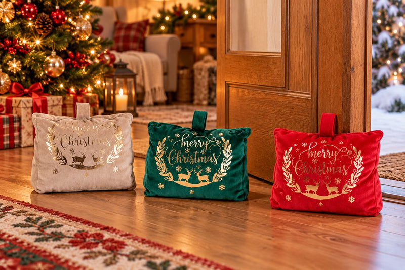 Ad Trend Fermaporta Natalizio in Tessuto Assortito 19x8xH16 cm 1 Pz – Decorazione di Natale per Porte e Casa