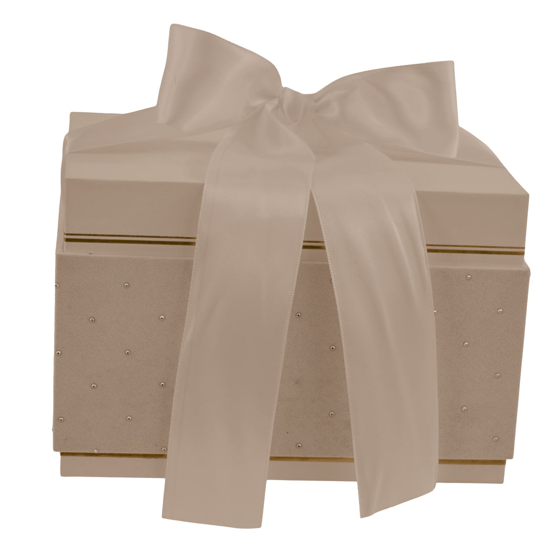 L'Arcolaio Caja Navideña Rectangular Mediana de Terciopelo Velvet Gris Pardo