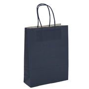 Bolsa Shopper Kraft Azul L'Arcolaio Regalos Navideños 18x7x24 cm Paq 10 uds