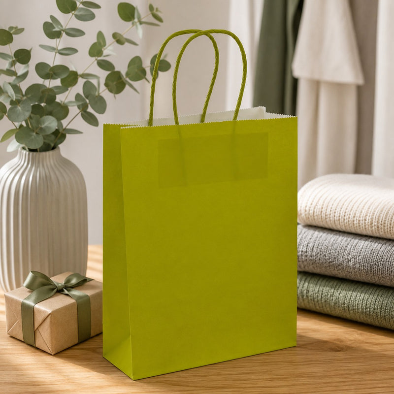 La Arcolaio Bolsa Kraft Lima Regalos Navideños 18x7x24 cm Caja 10 Uds