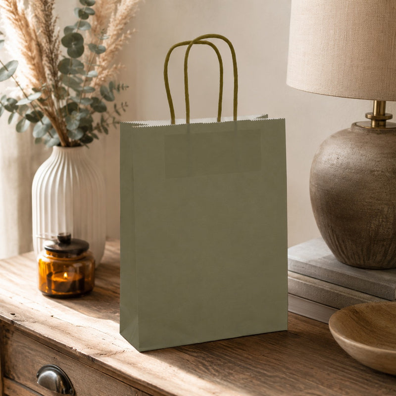 Bolsa Kraft Verde L'Arcolaio Regalos Navideños 18x7x24 cm Caja de 10 Uds
