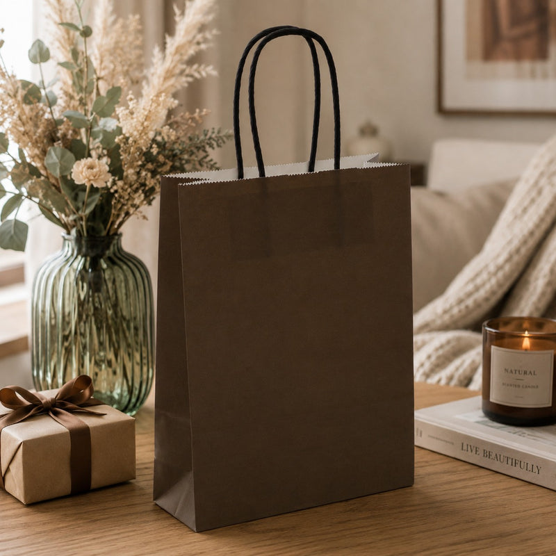 L'Arcolaio Bolsa Kraft Marrón Regalo Navideño 18x7x24 cm Paq 10 Uds