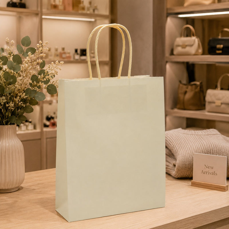 Bolsa Compra L'Arcolaio Kraft Crema Regalos Navideños 22X10X29 Caja 10 Uds