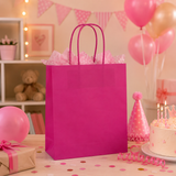 La Bolsa Shopper Kraft Fucsia Regalos Navideños 22X10X29 Cf 10 Pz