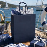 Bolsa de Compras L'Arcolaio Kraft Azul Regalos Navideños 36x12x41 Cm Cj 10 Pz