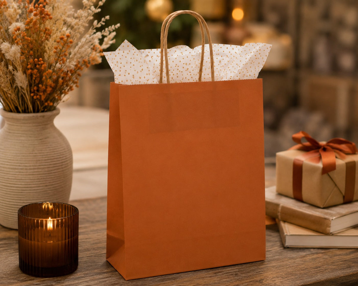 Bolsa de Compras L'Arcolaio Kraft Óxido Regalos Navideños 36X12X41 Cm Cf 10 Pz