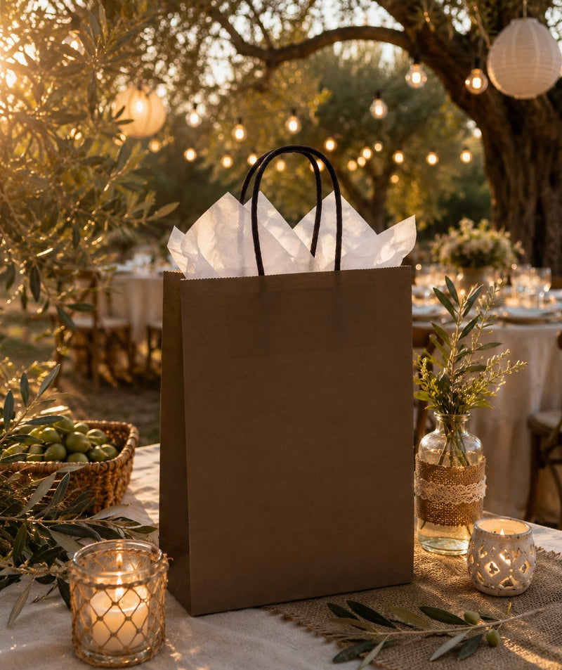Bolsa Shopper L'Arcolaio Kraft Marrón Regalos Navideños 45X15X50 Cm Paq 10 Uds