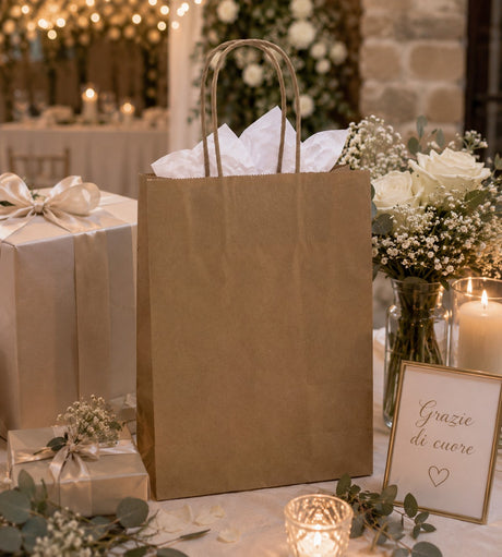 L'Arcolaio Shopper Kraft Avana Regalos Navideños 54X14X45 Cm Cf 10 Pz