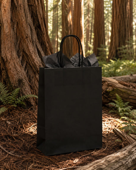 L'Arcolaio Bolsa Shopper Kraft Negro Regalos Navideños 54X14X45 Cm Cf 10 Pz