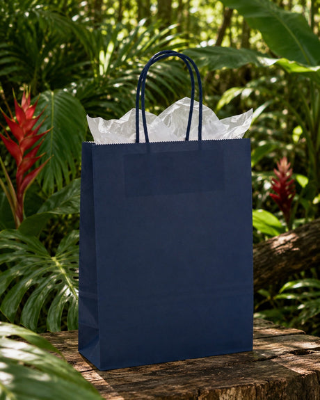 Bolsa Shopper Kraft Azul L'Arcolaio Regalos Navideños 54X14X45 Cm Caja 10 Pz