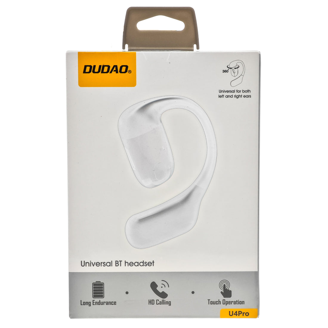 L'Arcolaio Auricolare Bluetooth Mono con Archetto, Touch Control, Microfono HD, Rotazione 360°, Lunga Autonomia, Bianco