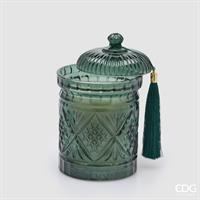 EDG Enzo De Gasperi Candela Natalizia Crystal Profumata Cardamom Snaps H18 Ø12 cm – Decorazione di Natale