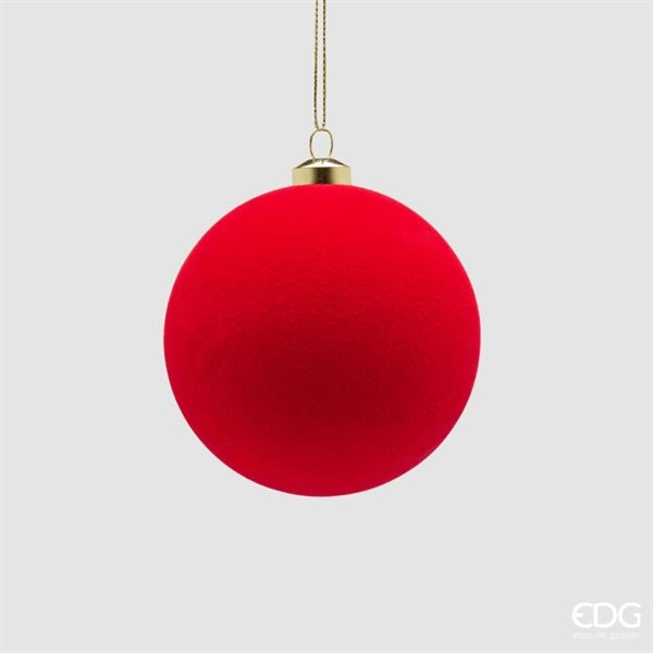 EDG Enzo De Gasperi Bolas de Navidad en Terciopelo Rojo Ø8 cm – Set 8 Uds