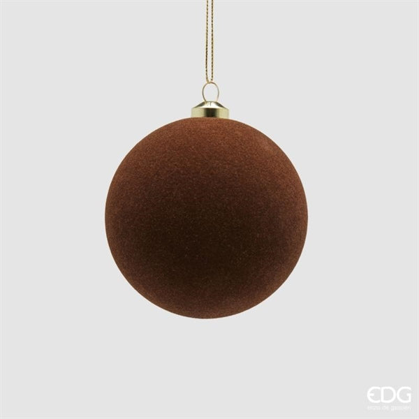 EDG Enzo De Gasperi Bolas de Navidad en Terciopelo Dark Brown Ø8 cm – Juego 8 Uds