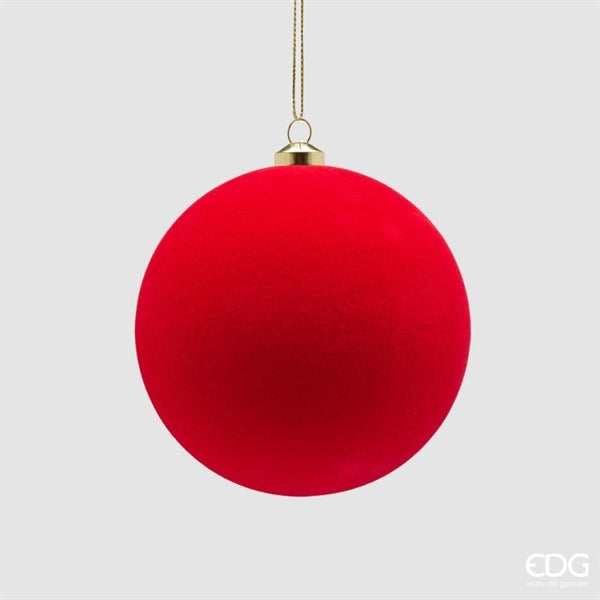 EDG Enzo De Gasperi Bolas de Navidad en Terciopelo Rojo Ø10 cm – Set 6 Uds