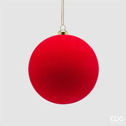 EDG Enzo De Gasperi Bolas de Navidad en Terciopelo Rojo Ø10 cm – Set 6 Uds