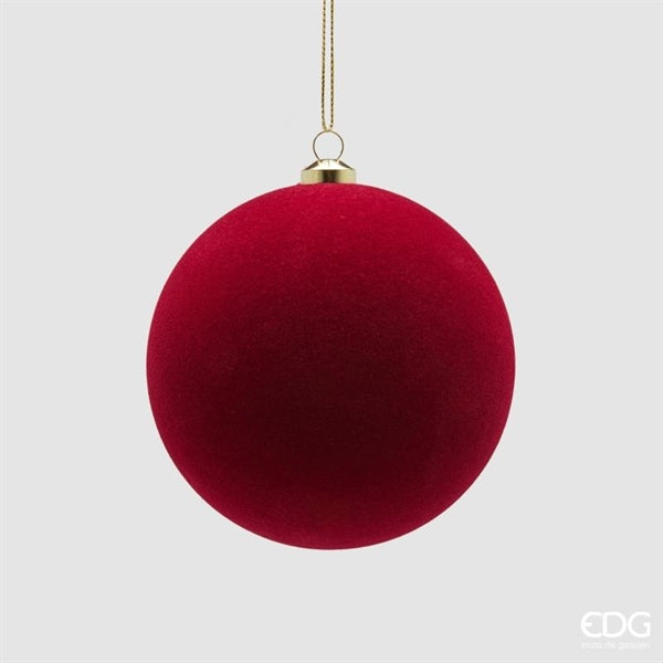 EDG Enzo De Gasperi Bolas de Navidad en Terciopelo Burgundy Ø10 cm – Set 6 Uds