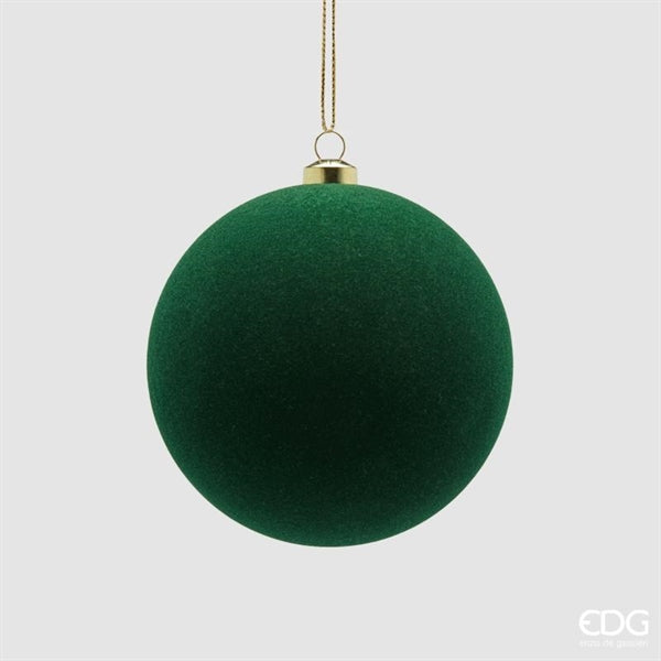 EDG Enzo De Gasperi Bolas de Navidad en Terciopelo Verde Oscuro Ø10 cm – Pack 6 Uds