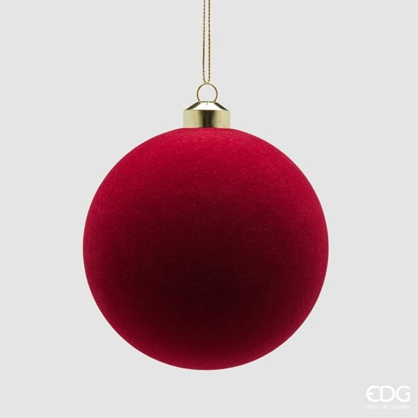 EDG Enzo De Gasperi Bolas de Navidad en Terciopelo Burgundy Ø12 cm – Set 4 Uds