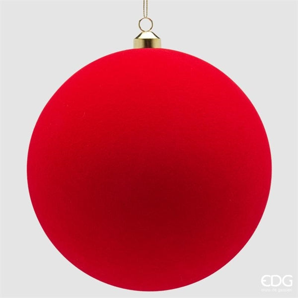 EDG Enzo De Gasperi Bolas de Navidad en Terciopelo Rojo Ø20 cm – Juego 3 Uds