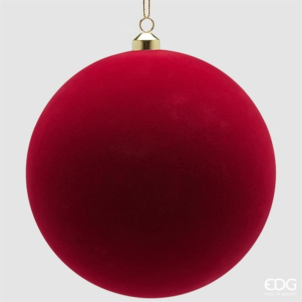 EDG Enzo De Gasperi Bolas Navideñas en Terciopelo Burgundy Ø20 cm – Set 3 Uds