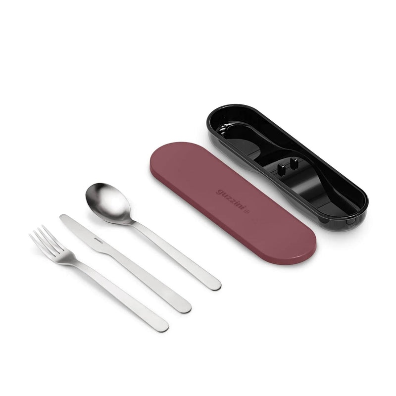 guzzini guzzini posate da viaggio con custodia store go rosso malva ean 8008392408079